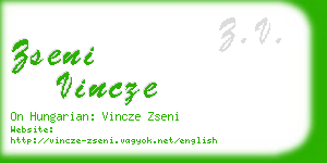 zseni vincze business card